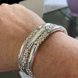 Napier NWOT 3 lawyered Silver color & Rhinestone stones